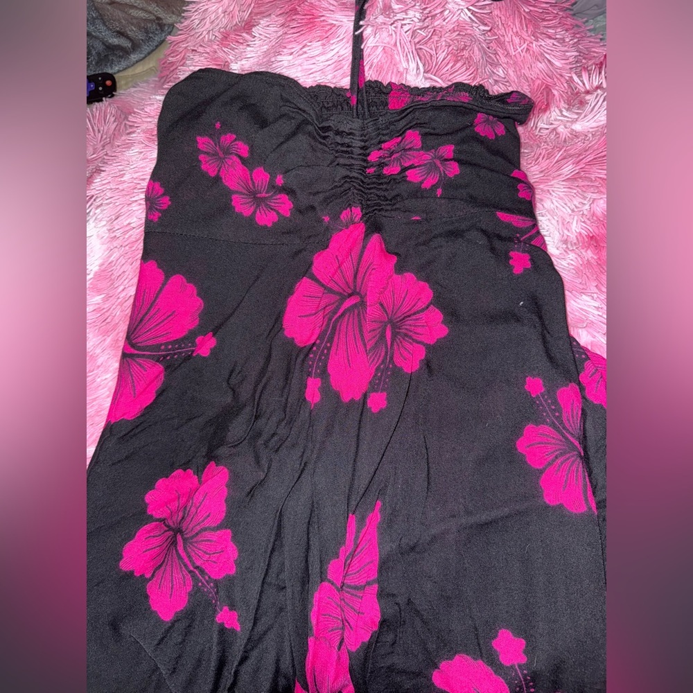 Black and Pink Floral Dress